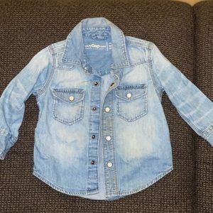 Toddler denim button up top